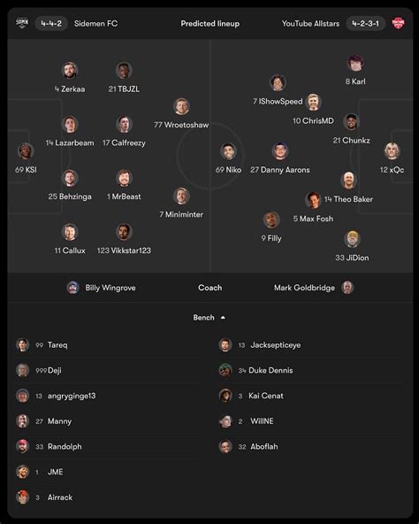 sidemen charity match 2023 lineup